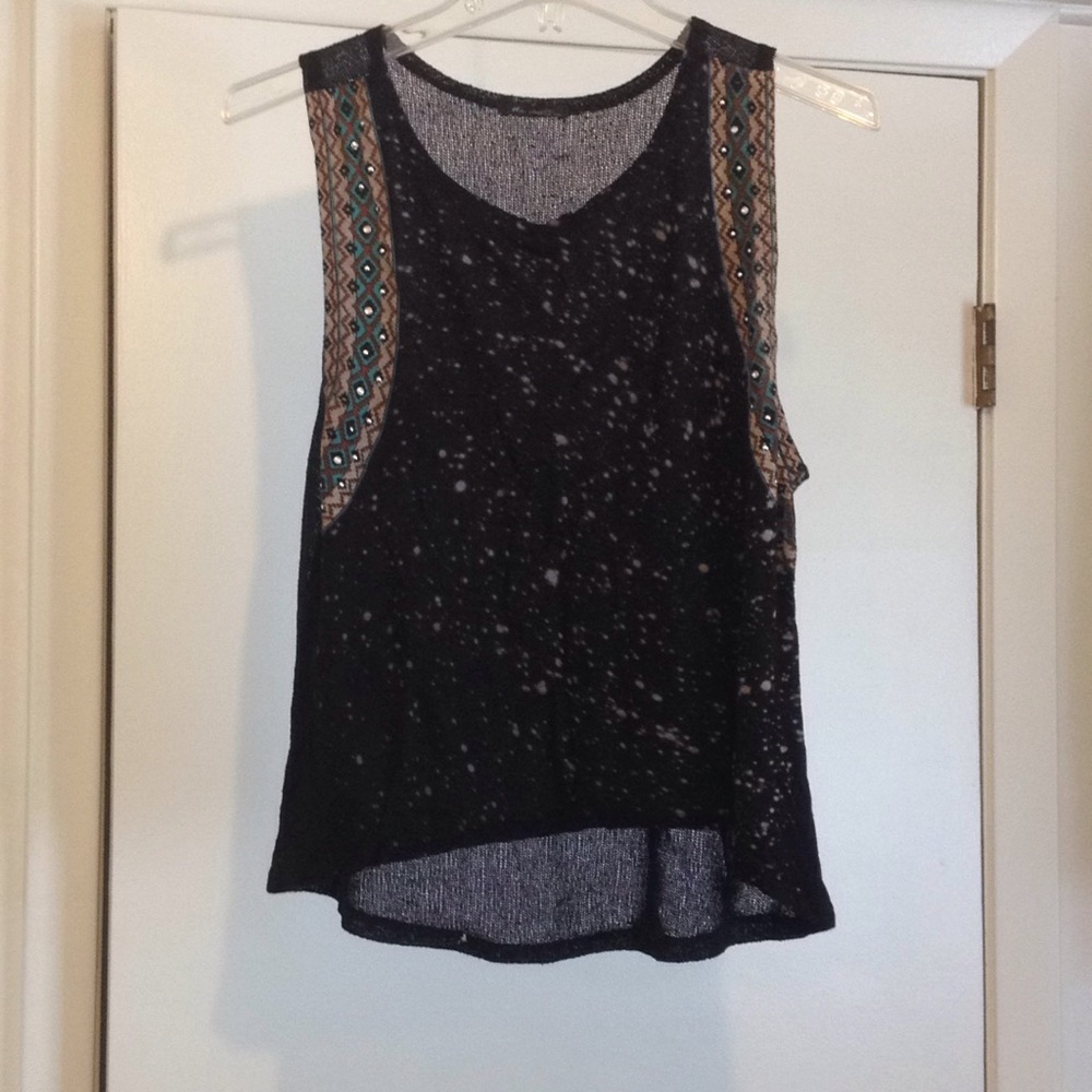 Grunge Bleached Studded Top Mesh Back